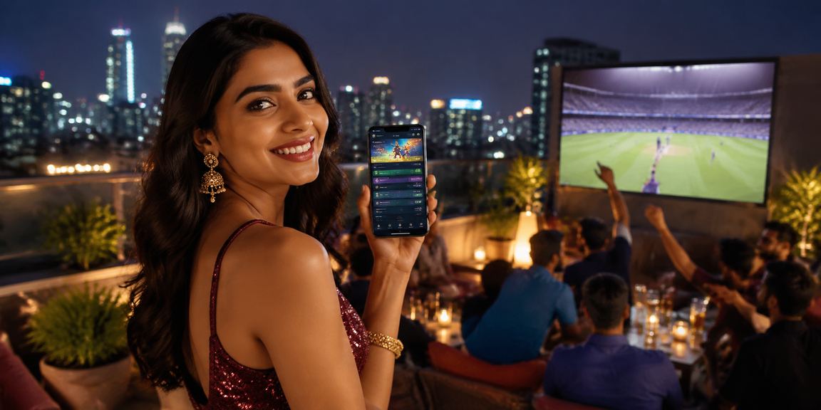 Calm backwaters in Kerala with cricket betting theme